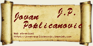 Jovan Popličanović vizit kartica